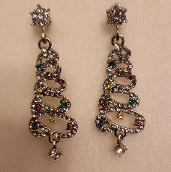 Christmas Tree Pierced Earrings - Picture 2 of 2